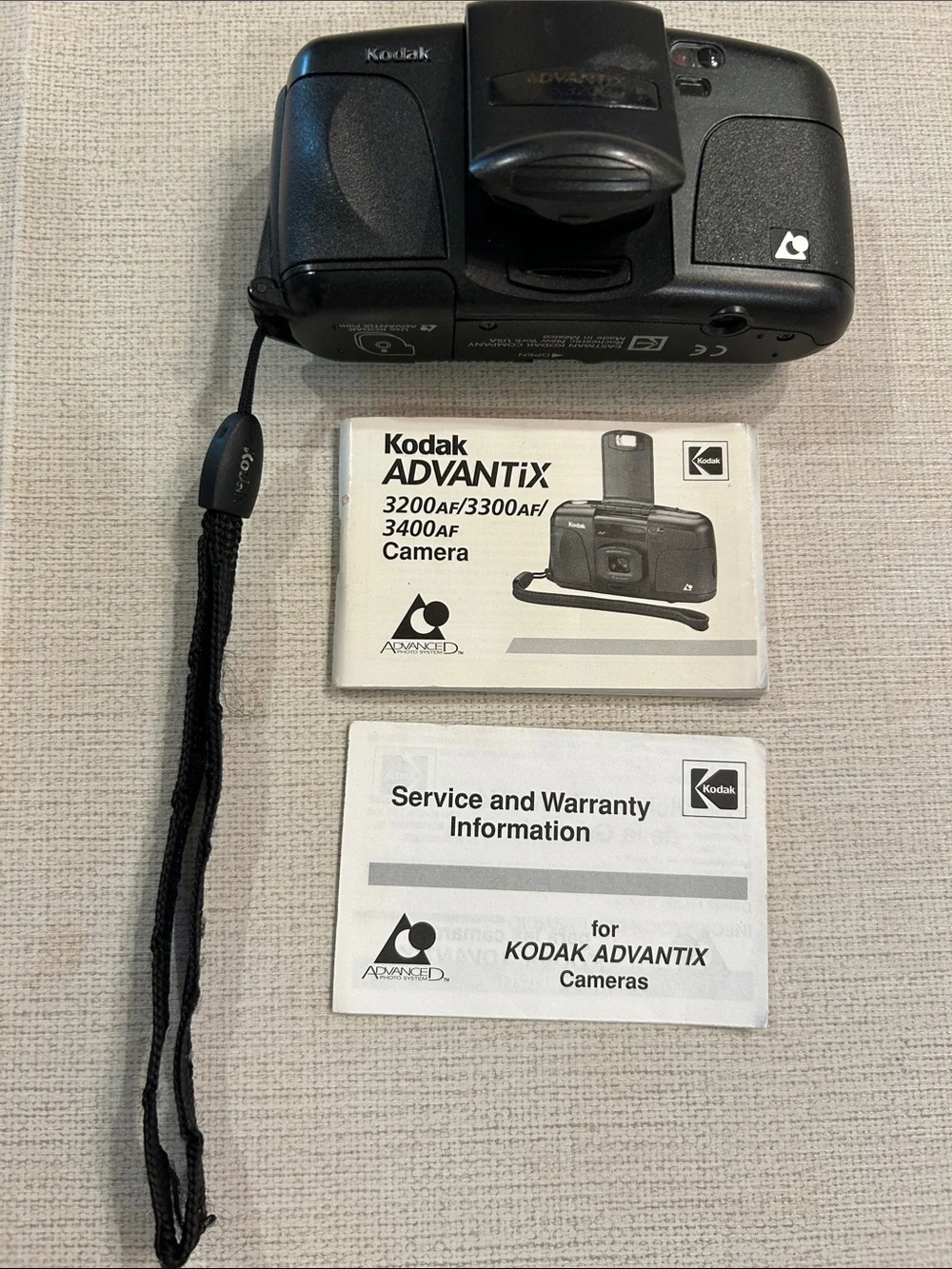 Vintage Kodak Advantix Film Camera in Black with Wrist Strap
